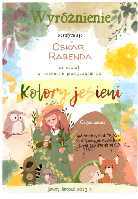 SP Sokołowiec - Wyróżnienia dla plastyków