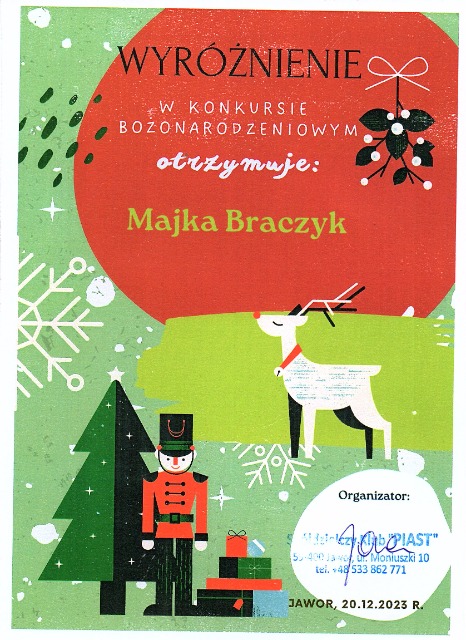 SP Sokołowiec - Bożonarodzeniowy konkurs plastyczny na ozdobę choinkową oraz stroik świąteczny - WYRÓŻNIENIA. BRAWO!