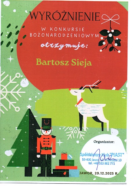 SP Sokołowiec - Bożonarodzeniowy konkurs plastyczny na ozdobę choinkową oraz stroik świąteczny - WYRÓŻNIENIA. BRAWO!
