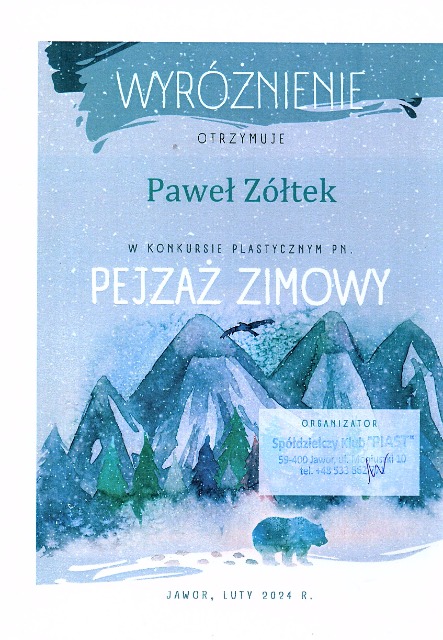 SP Sokołowiec - Kolejna edycja konkursu pn. „Pejzaż zimowy” rozstrzygnięta!