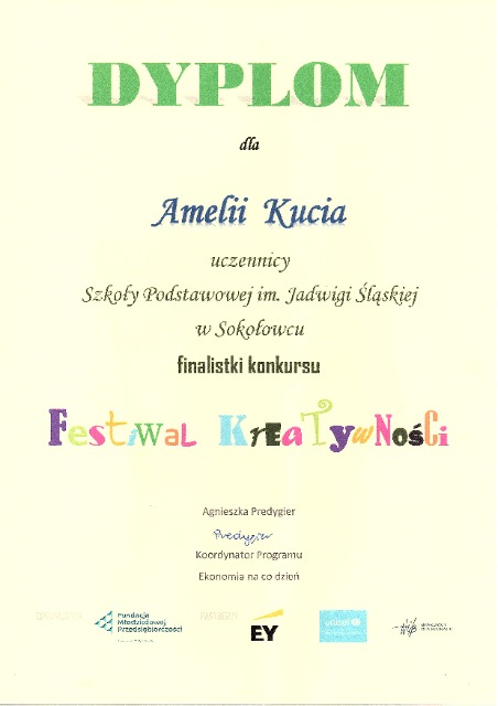 SP Sokołowiec - "FESTIWAL KREATYWNOŚCI" - laureaci ogólnopolskiego konkursu...