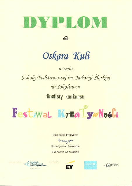 SP Sokołowiec - "FESTIWAL KREATYWNOŚCI" - laureaci ogólnopolskiego konkursu...