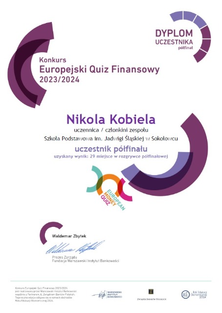 SP Sokołowiec - Brawo WY!   Brawo organizator Warszawski Instytut Bankowości