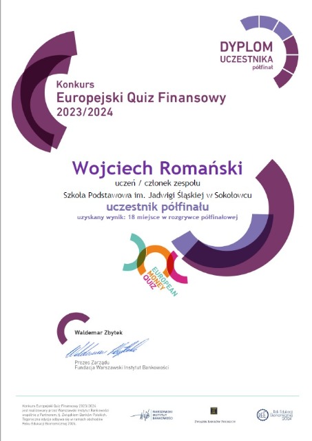 SP Sokołowiec - Brawo WY!   Brawo organizator Warszawski Instytut Bankowości