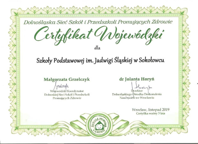 SP Sokołowiec - Szkoła Promująca Zdrowie