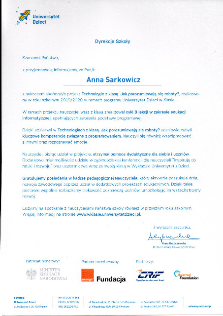 SP Sokołowiec - Technologie z klasą. Jak porozumiewają się roboty?