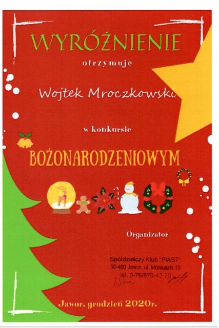 SP Sokołowiec - Wyróżnienia w konkursie  plastycznym