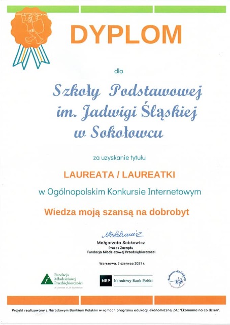 SP Sokołowiec - Sukces w ogólnopolskim konkursie........