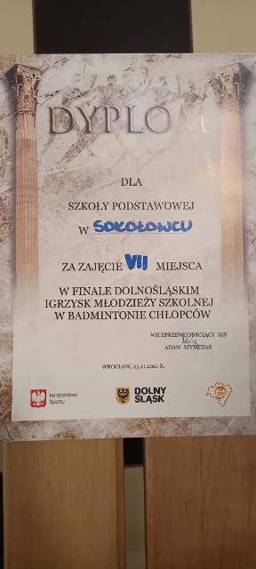 SP Sokołowiec - Szkoła Podstawowa im. Jadwigi Śląskiej w Sokołowcu w Finale Wojewódzkim w Badmintonie