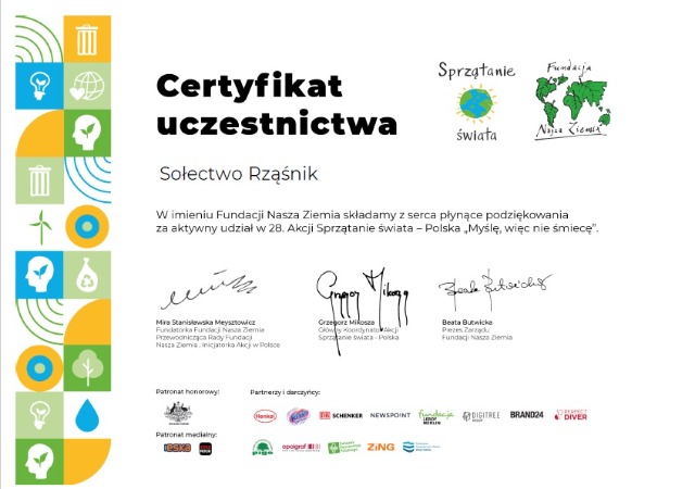 SP Sokołowiec - „28. Akcji Sprzątanie świata – Polska” - CERTIFIKATY