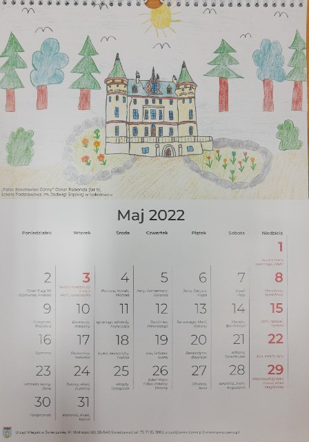 SP Sokołowiec - KALENDARZE Z PRACAMI DZIECI NA ROK 2022