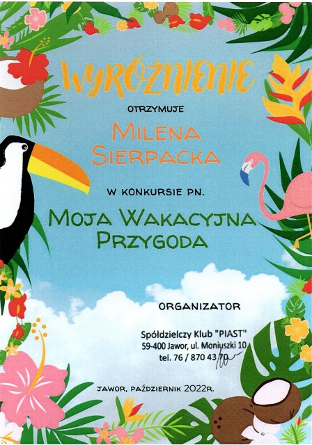 SP Sokołowiec - Wyróżnienia dla naszych uczniów