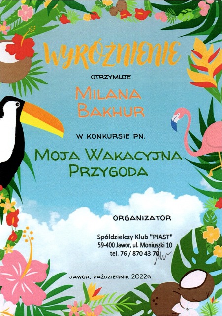 SP Sokołowiec - Wyróżnienia dla naszych uczniów