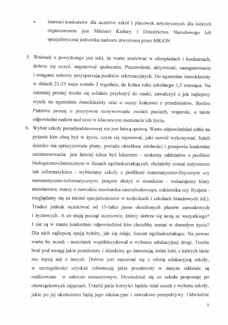 SP Sokołowiec - List Dolnośląskiego Kuratora Oświaty do Rodziców uczniów klas ósmych!